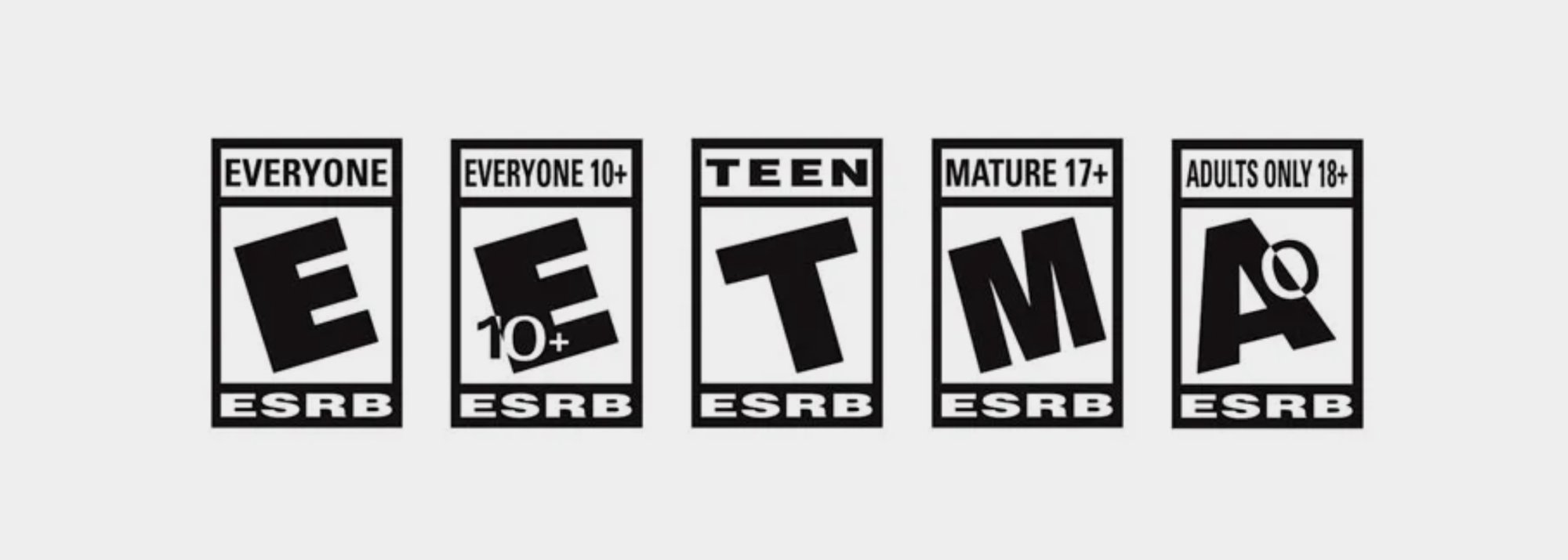 ESRB rating icons for digital content.