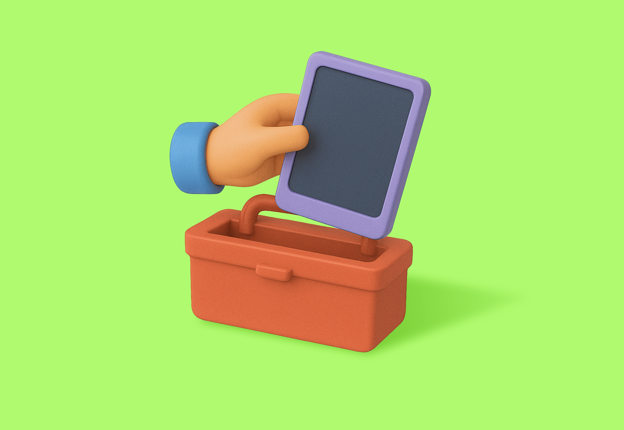 A tablet as part of a tool box