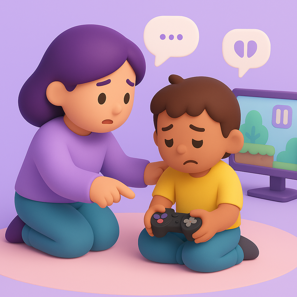 Emotional coaching during tough digital play moments