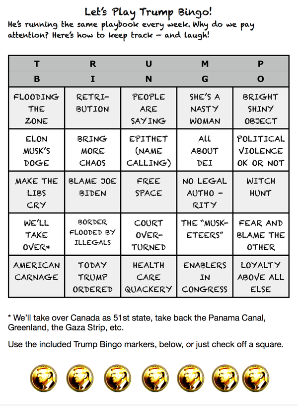 Trump Bingo - you can play, too!