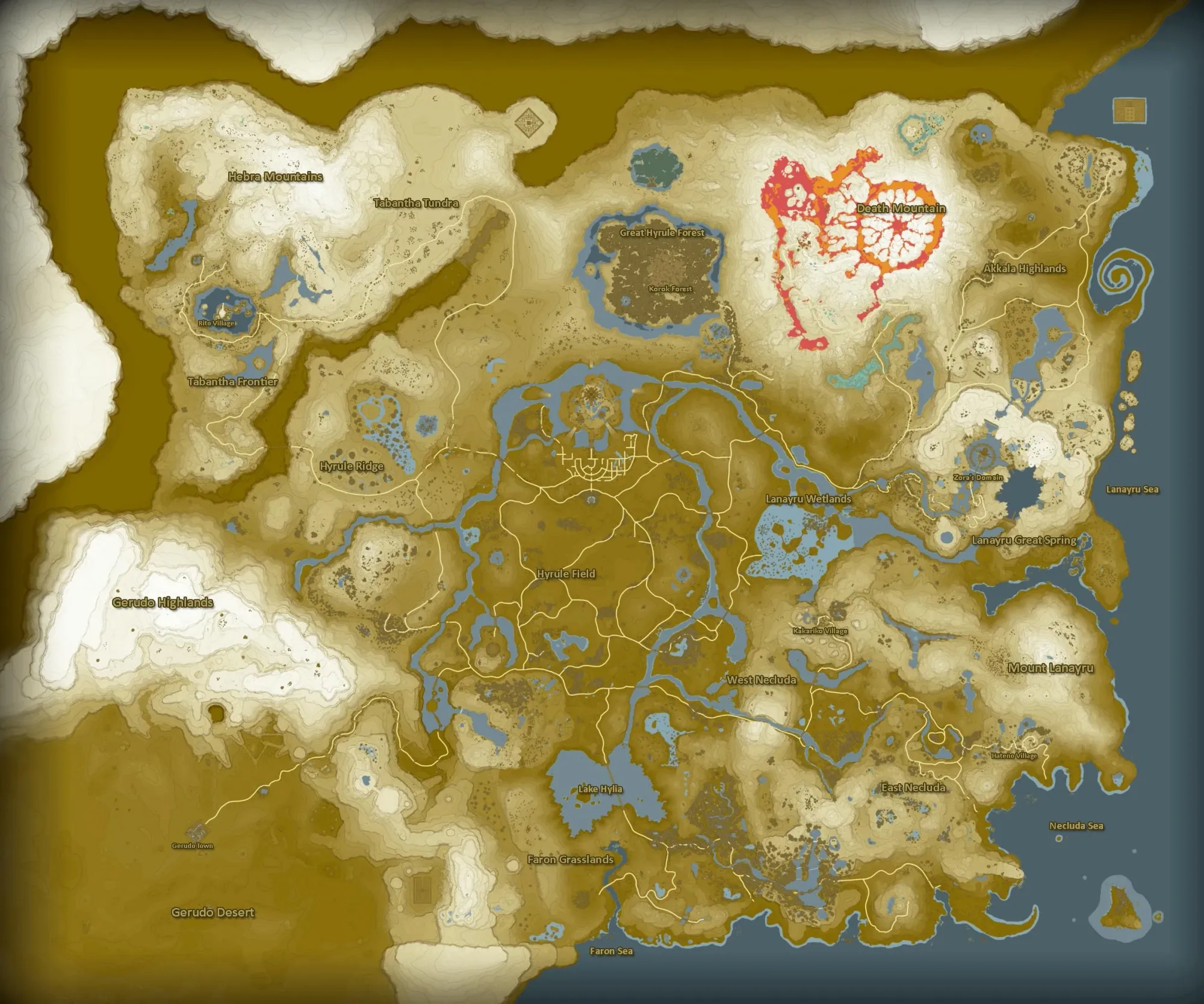 Mapa de Hyrule en Breath of the Wild