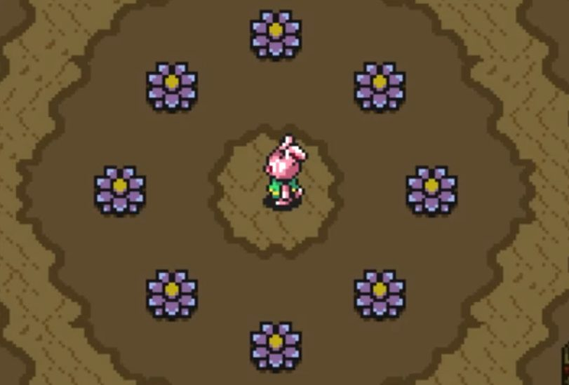 Link transformado en un siniestro conejo rosa