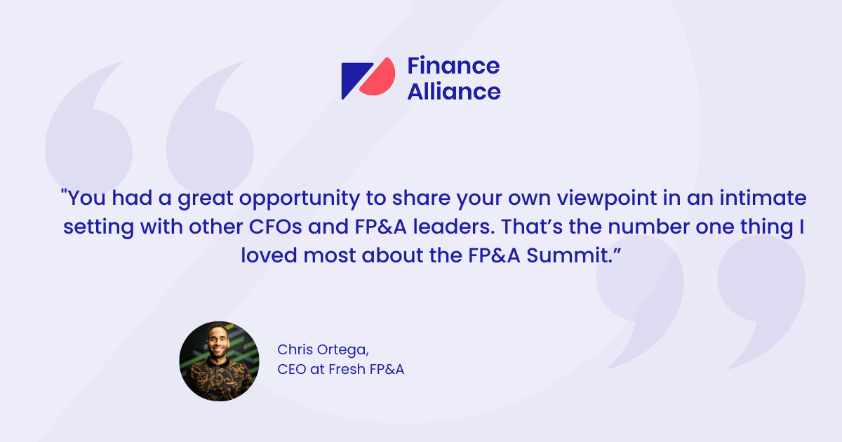 Chris Ortega testimonial from the FP&A Summit