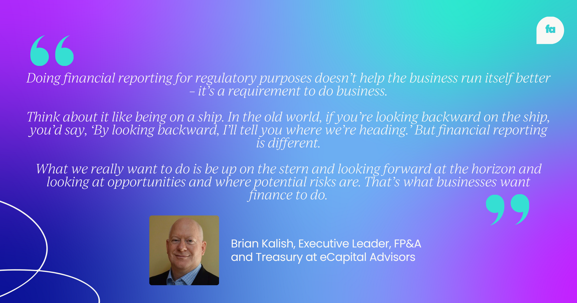 Brian Kalish quote from Two Cents Finance Talk podcast