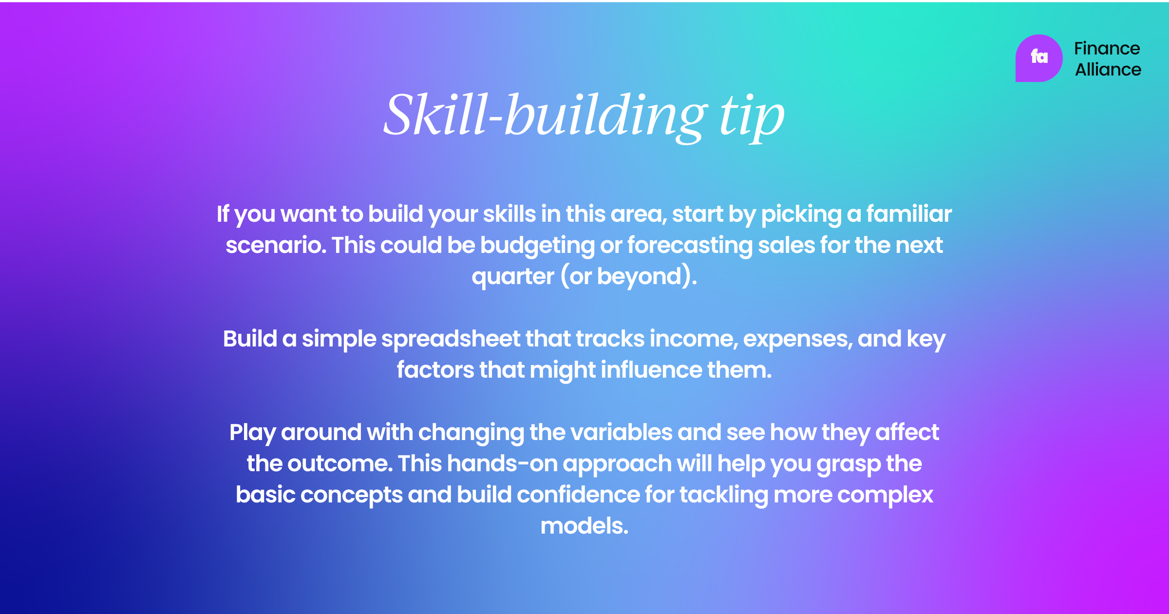 Skill-building tip