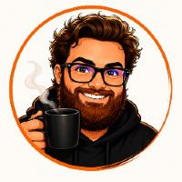 Ilustração de Vitão segurando uma caneca