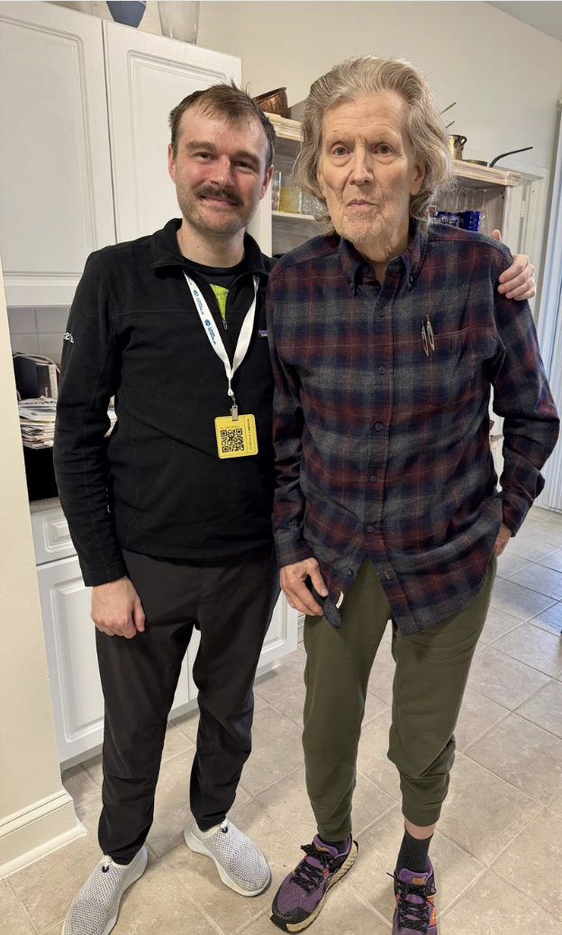 The author standing with Dr. Harald Malmgren.