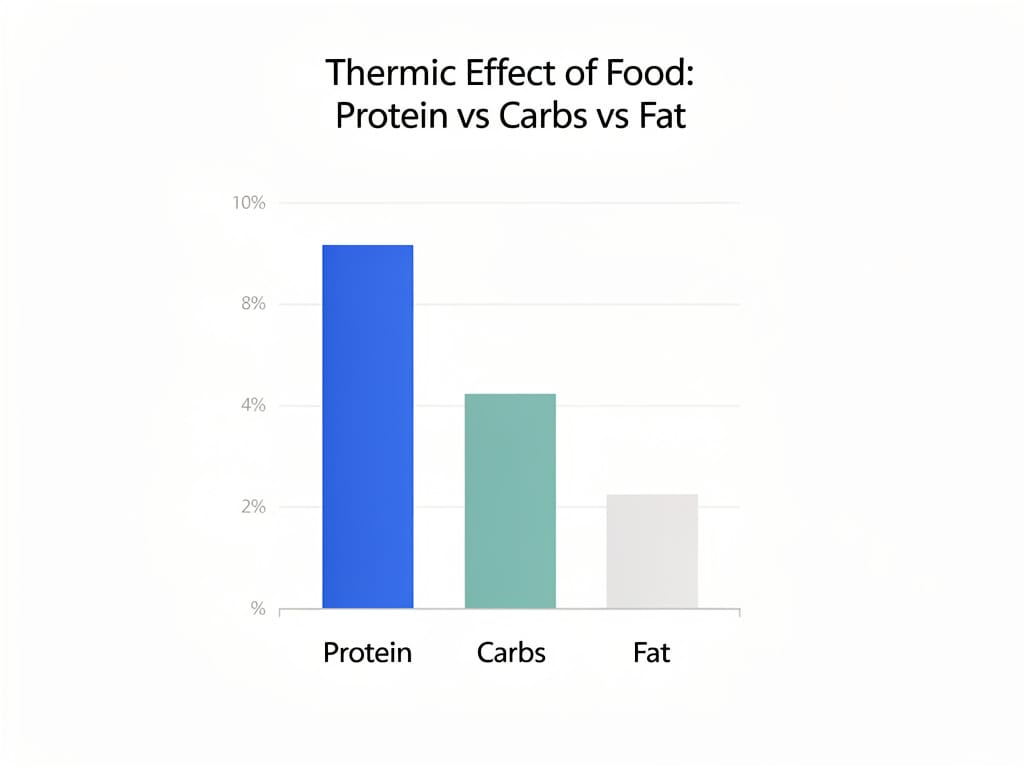 A chart illustrating the higher energy expenditure required to digest protein