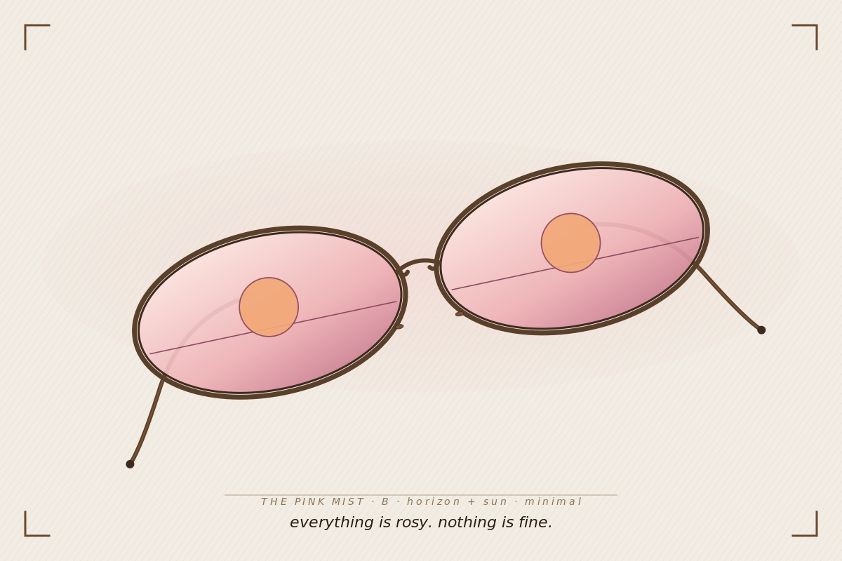 The Pink Mist — vintage rose-tinted glasses showing distorted scenes
