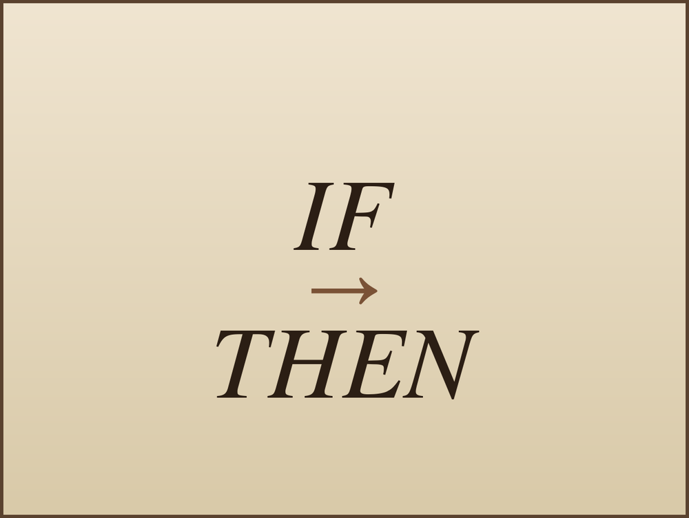 Card illustration for the IF → THEN implementation intentions tool.