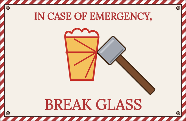 Break-glass-in-case-of-emergency illustration for the Emergency Escalator tool.