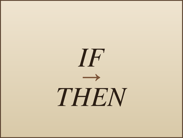 Card illustration for the IF → THEN implementation intentions tool.