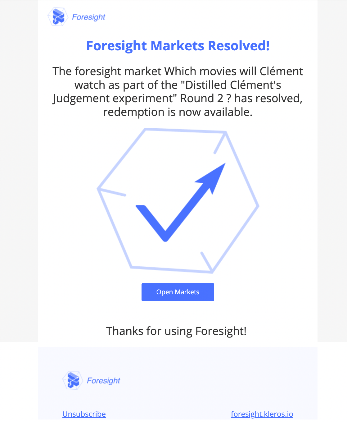 Redeem confirmation