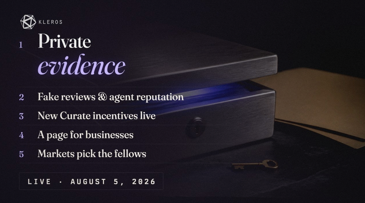 Kleros Live Stream, 5 August 2026: the first case where the evidence is not public