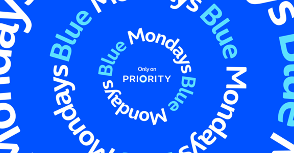 Make Mondays Better with Blue Mondays on Priority from O2
