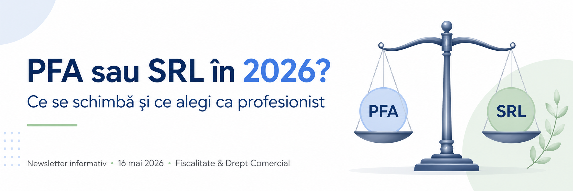 PFA sau SRL în 2026? Ce se schimbă și ce alegi ca profesionist