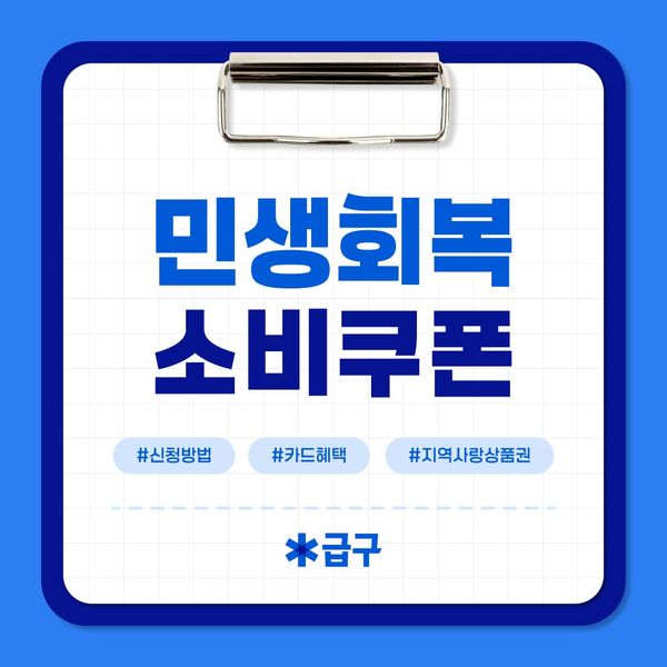 민생회복 소비쿠폰 혜택 똑똑하게 받는 방법(신청방법, 카드신청, 지역사랑 상품권, 사용처)