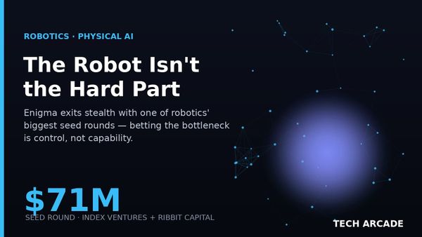 🔥 Enigma Just Put $71 Million on a Bet That the Robot Isn't the Hard Part