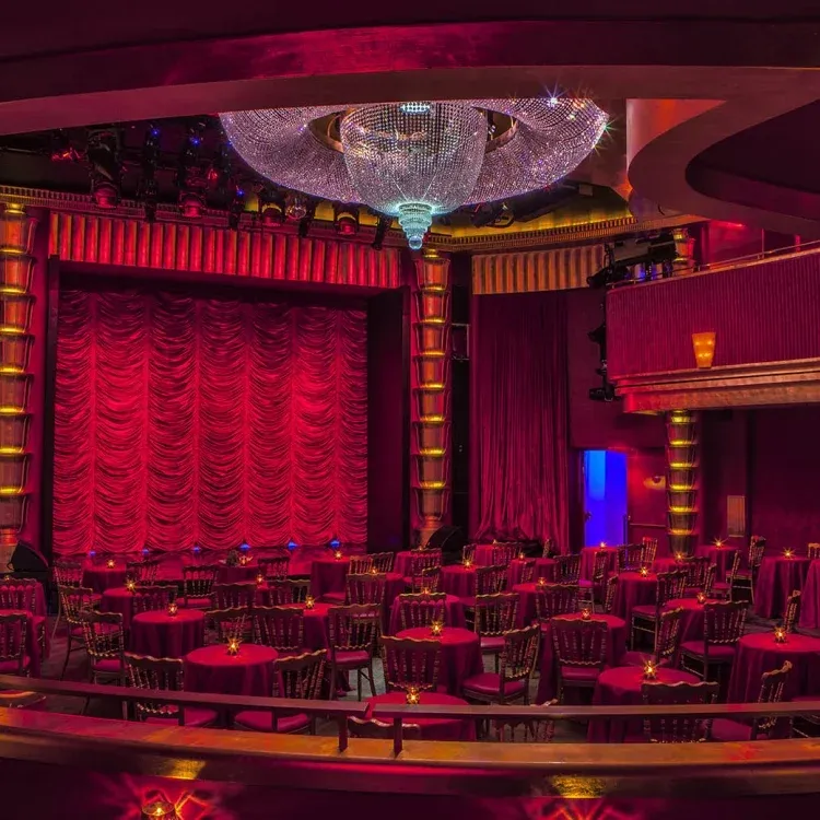 Faena Theater at Faena Hotel Miami Beach with red velvet décor and cabaret-style stage, a signature nightlife experience at the best hotel in Miami Beach.