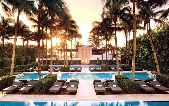 Luxury pool at The Setai Miami Beach hotel near the Miami Boat Show.