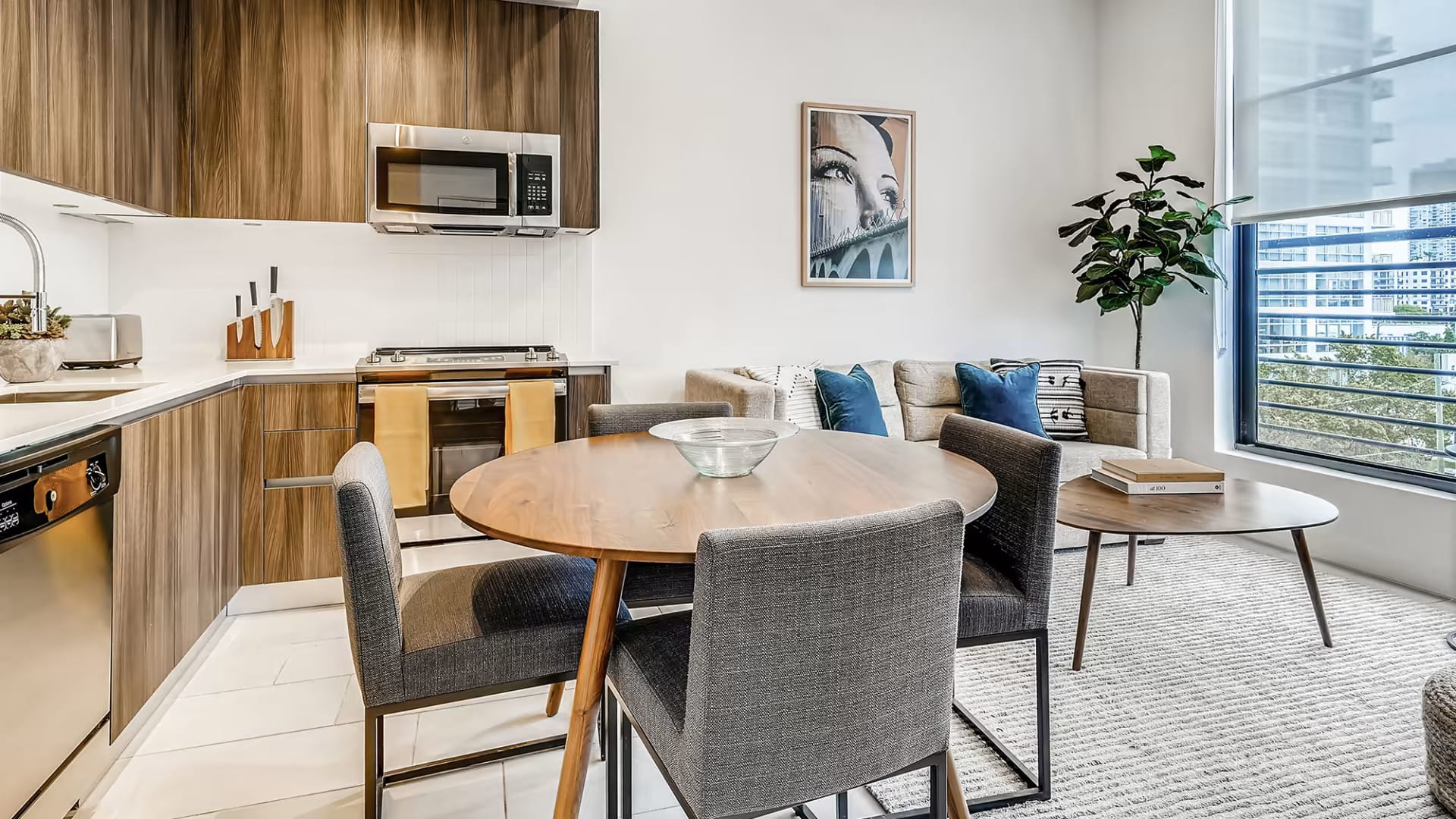 Spacious Sentral Wynwood suite living room with lounge seating for kids and parents