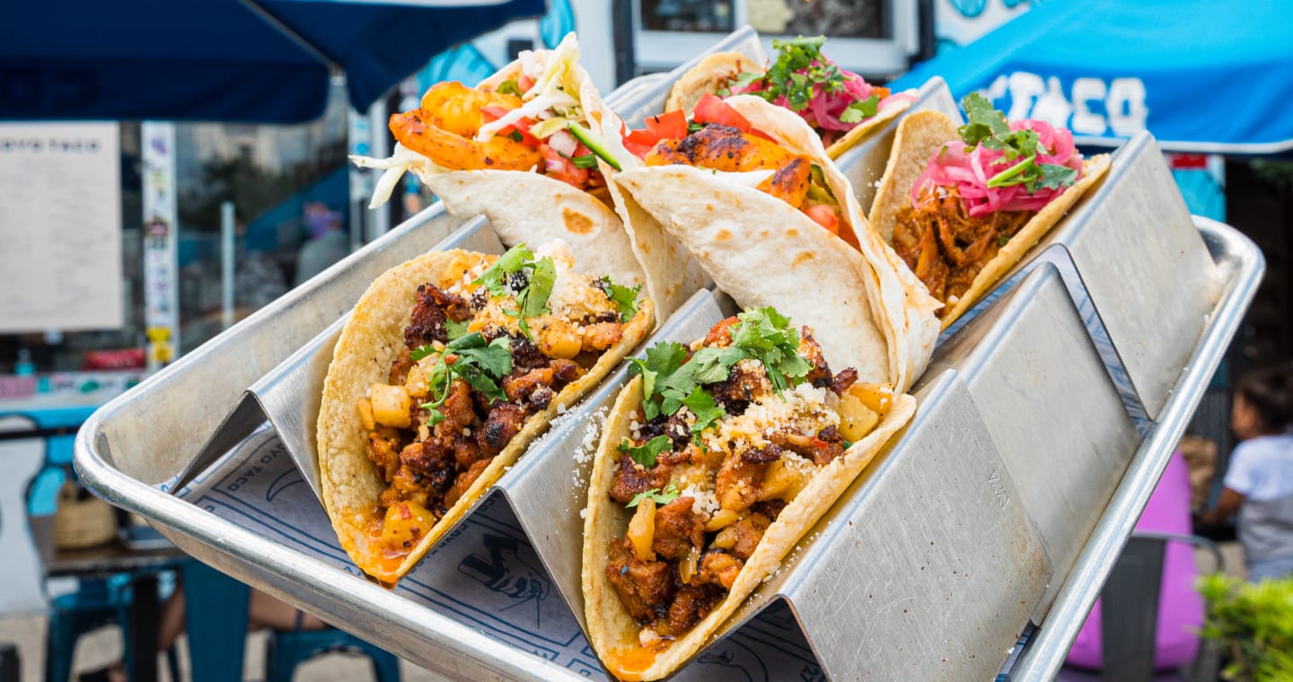 Coyo Taco street tacos in Wynwood Miami featuring authentic Mexican tacos with fresh toppings