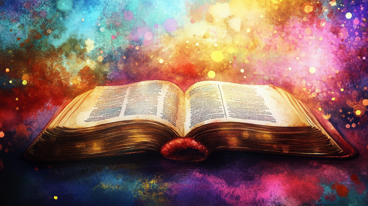 Picture of an open Bible.