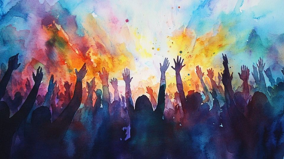 Hands raised in heartfelt worship