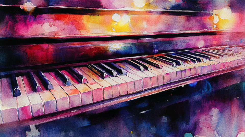 Picture of a piano keyboard ready for worship