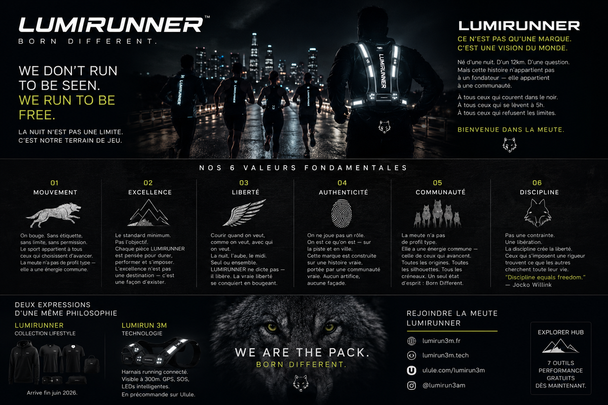 LUMIRUNNER : les valeurs d'une marque lifestyle premium née d'une nuit de running