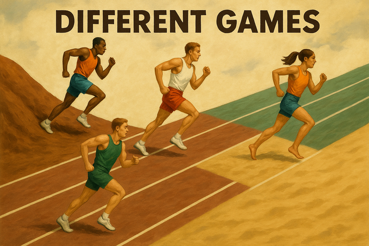 People running different races