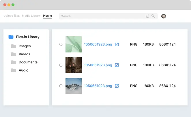 Pics.io WordPress digital asset management plugin