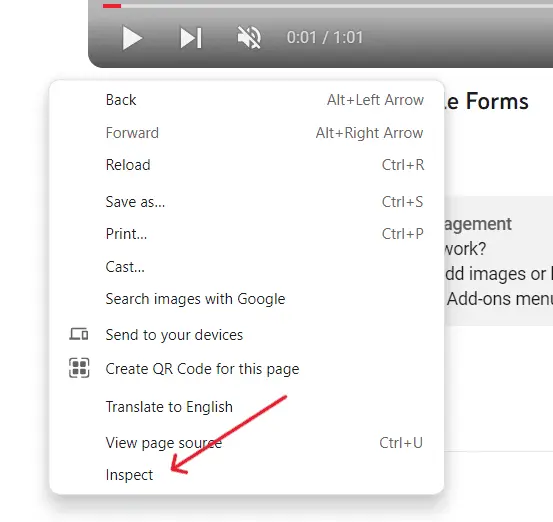 YouTube video metadata