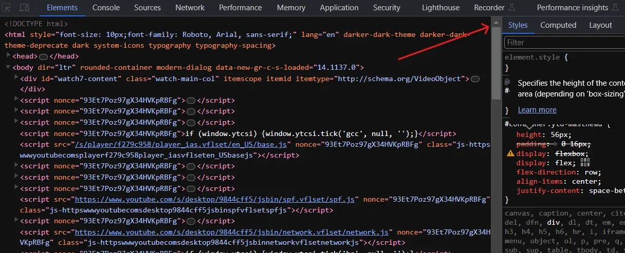 YouTube video metadata