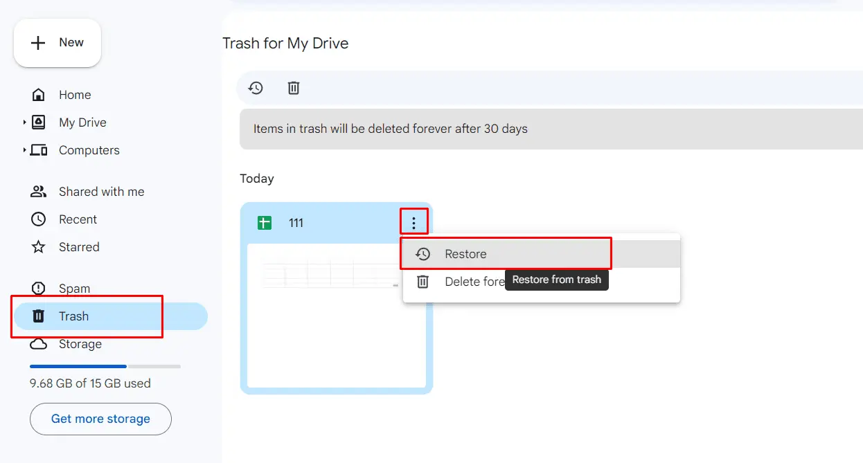 Deleting Files in Shared Drive