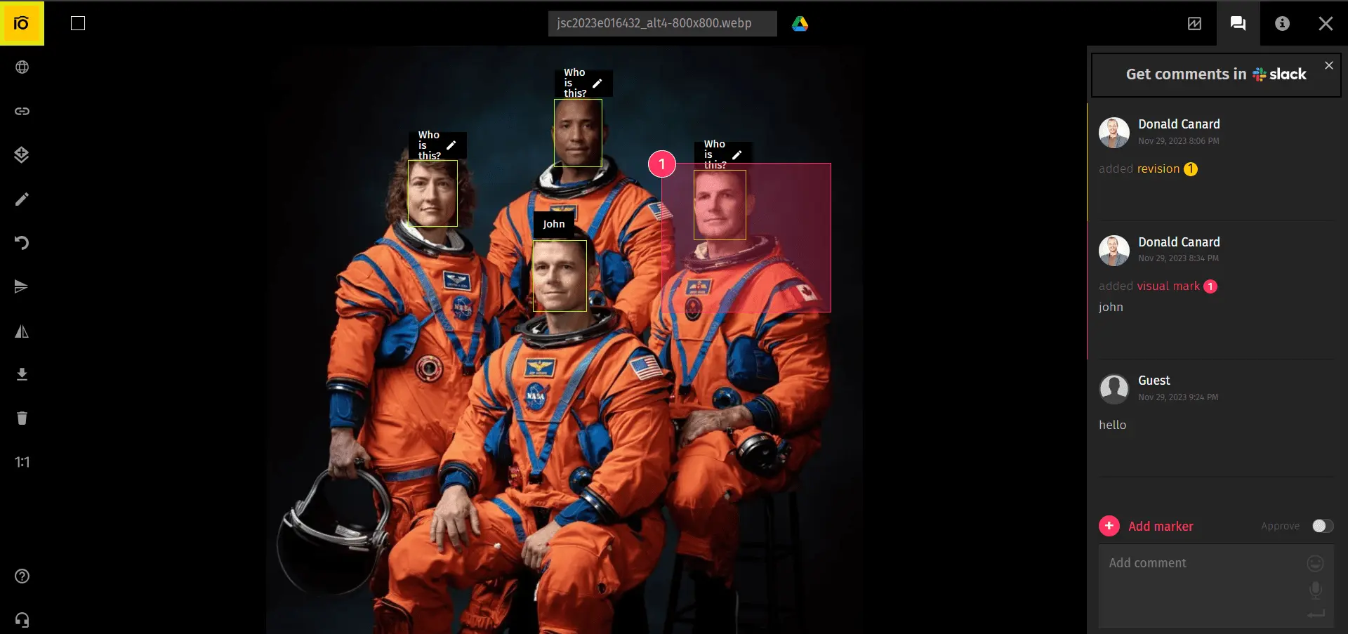 Pics.io photo management software: face recognition