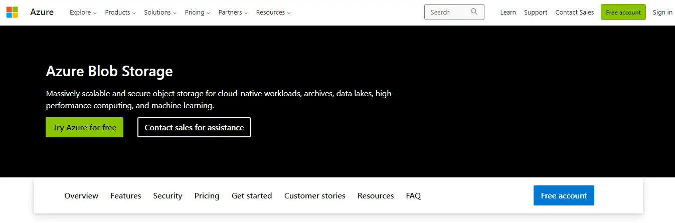 Amazon S3 Alternatives: Azure Blob Storage