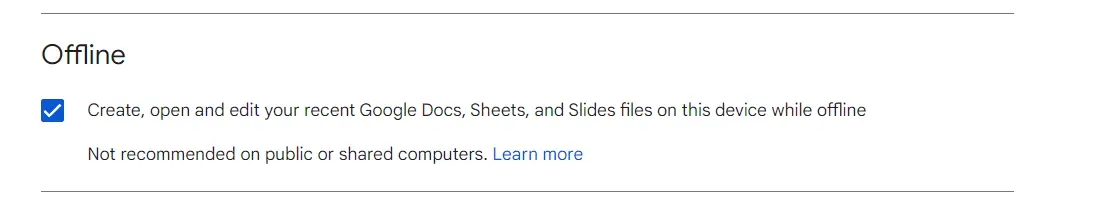 Screen from Google Drive