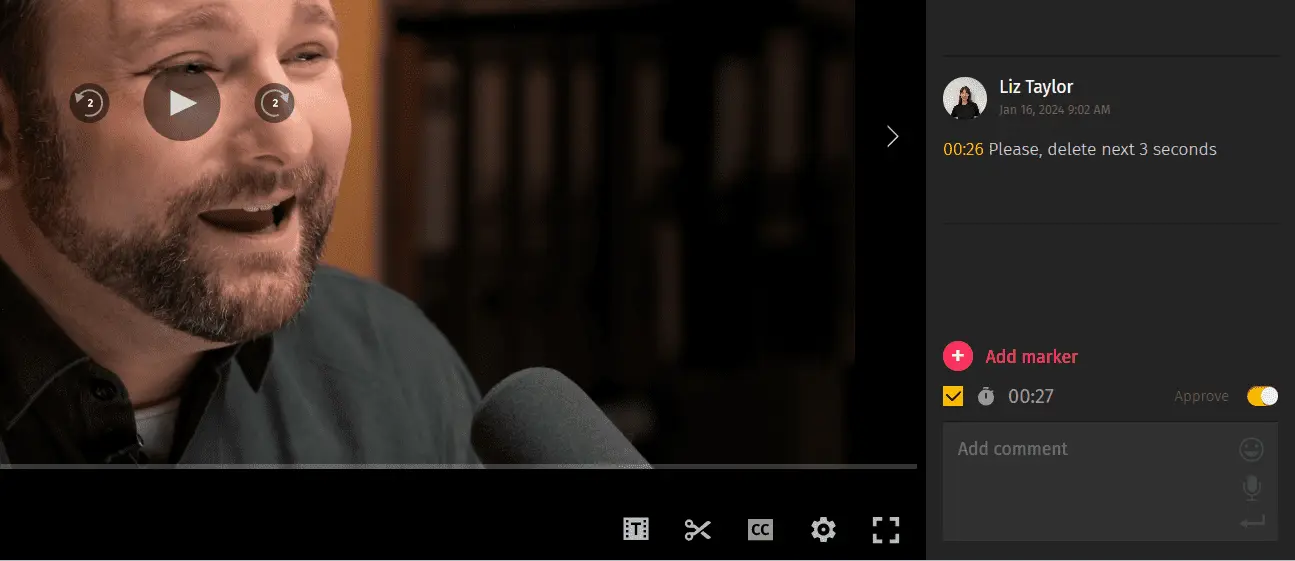 Pics.io DAM: adding comments to video