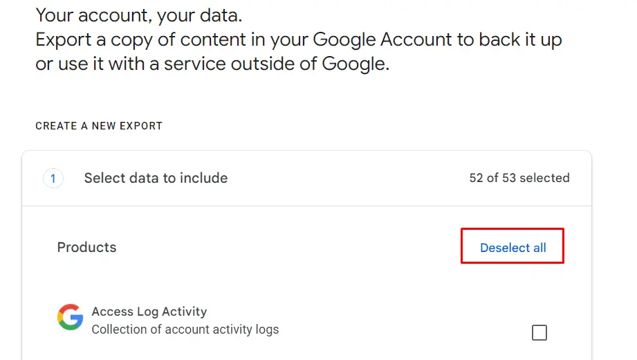 Using Google Takeout
