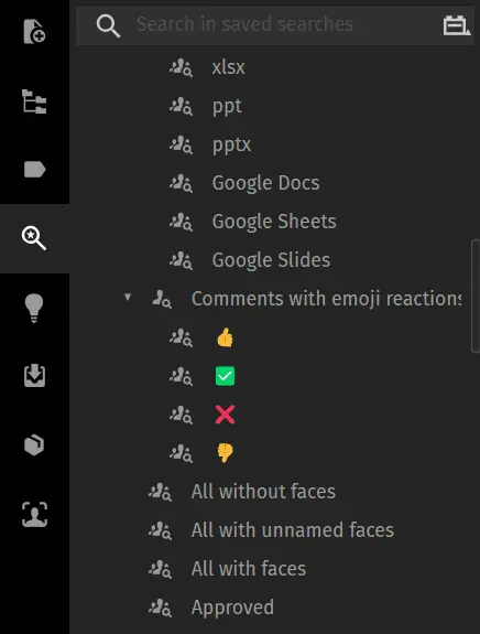 Pics.io DAM: saved searches