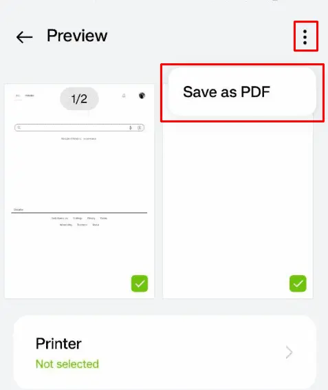 Save as PDF on TabletOS 13