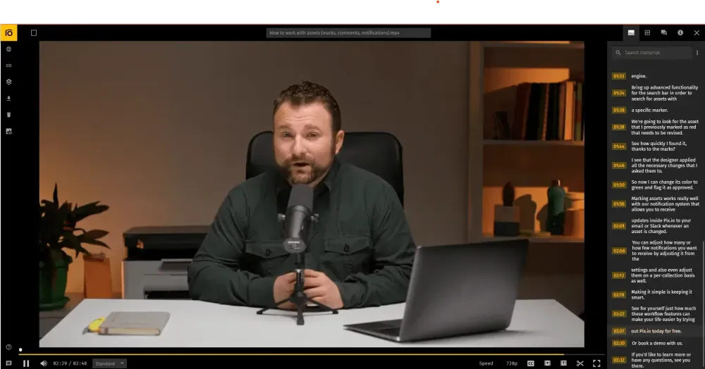Pics.io DAM: speech-to-text transcription