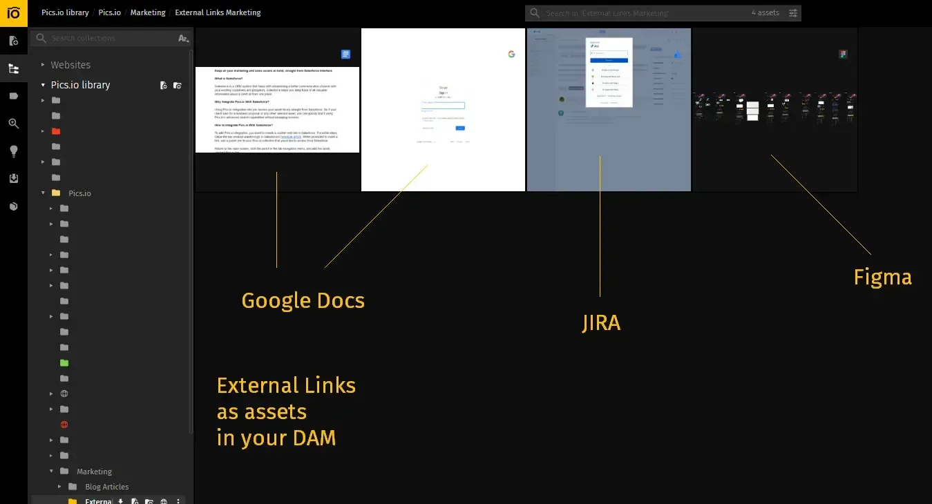 Pics.io DAM: External Links