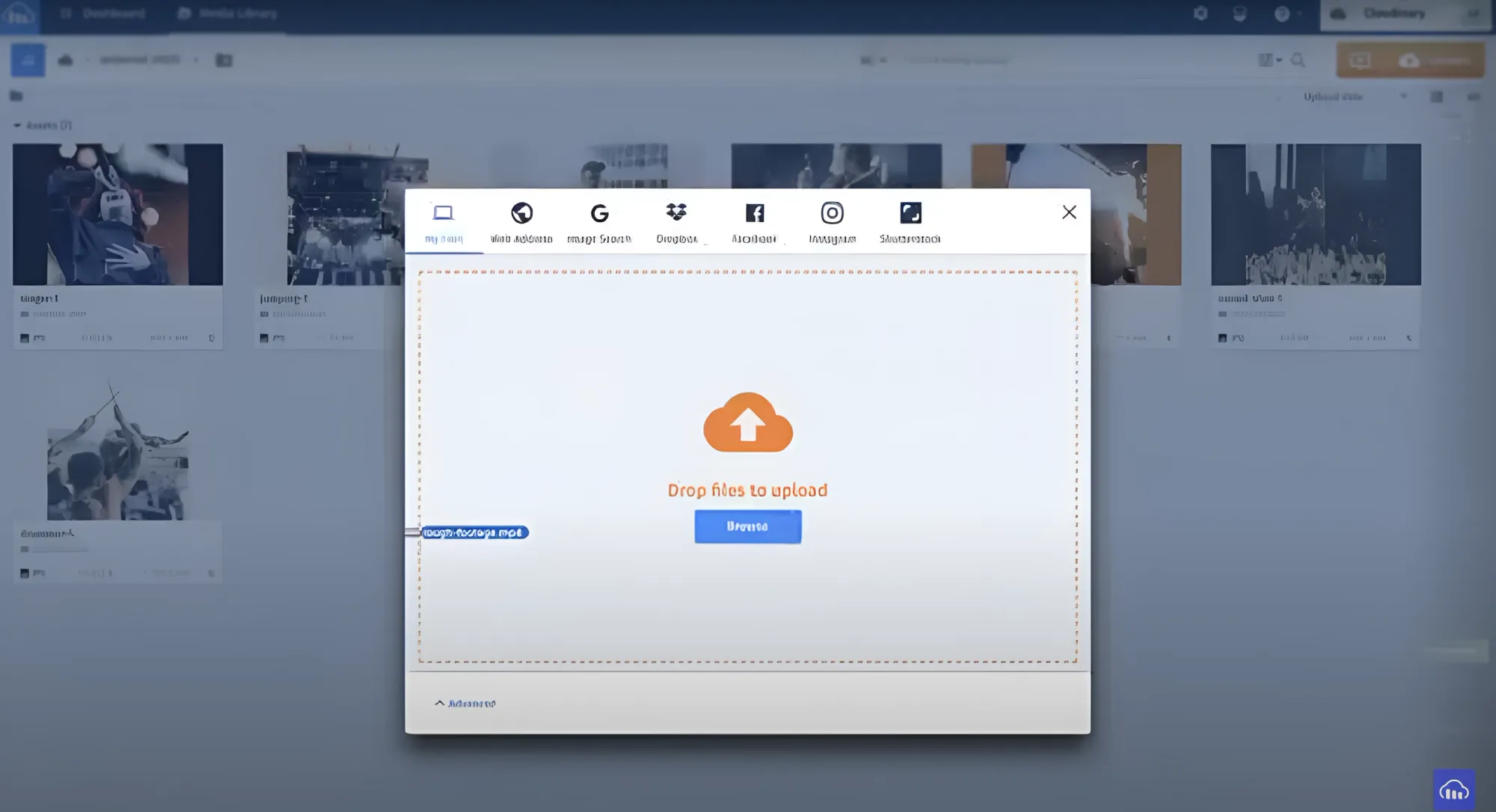 Working with files in the Cloudinary DAM
