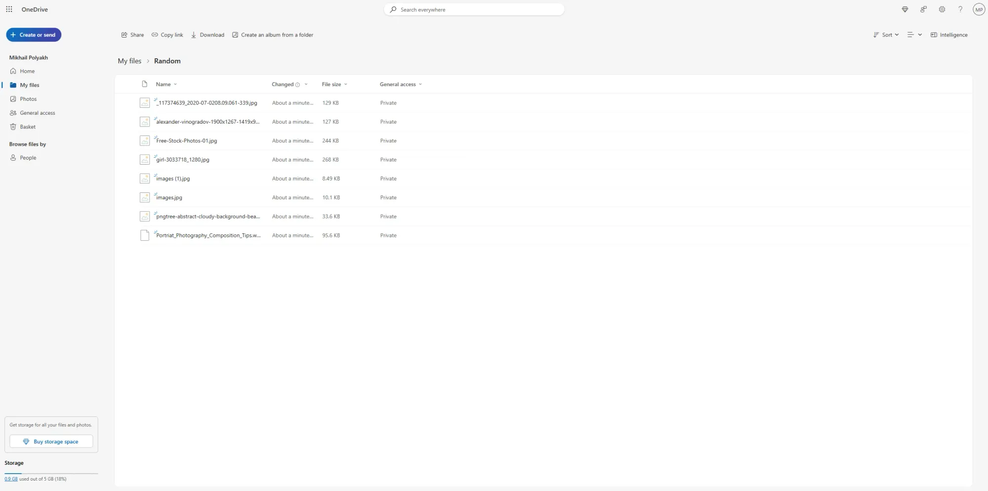 Microsoft OneDrive Dashboard