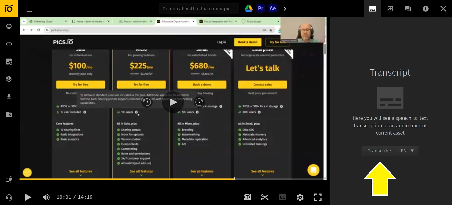 transcribe video automatically