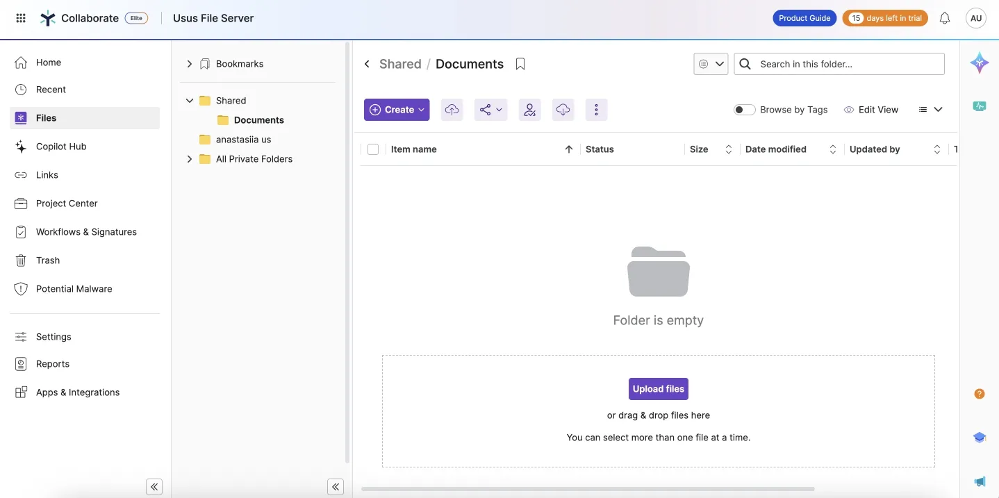 egnyte interface&nbsp;