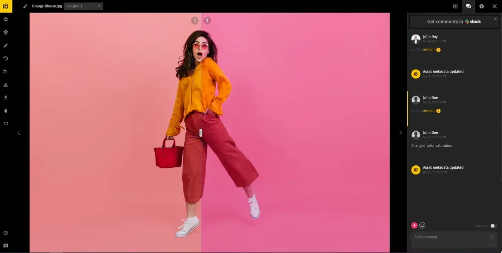 Version control in Pics.io