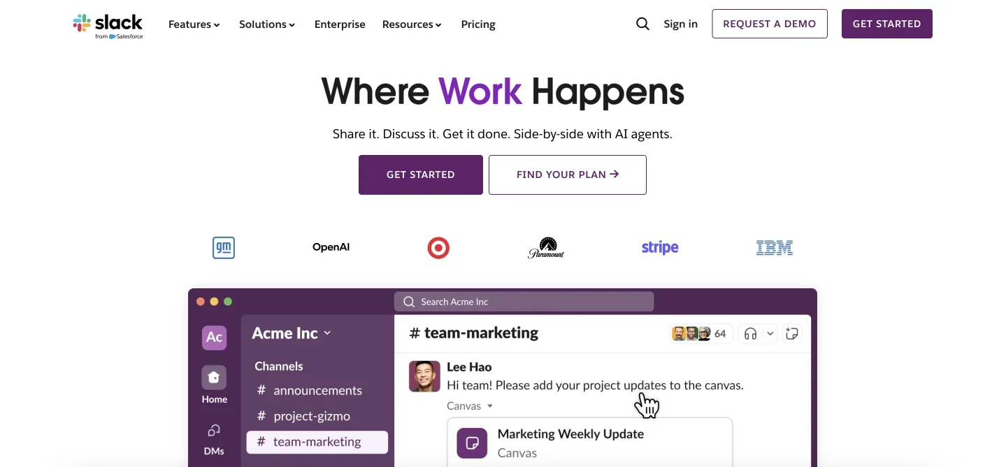 slack website
